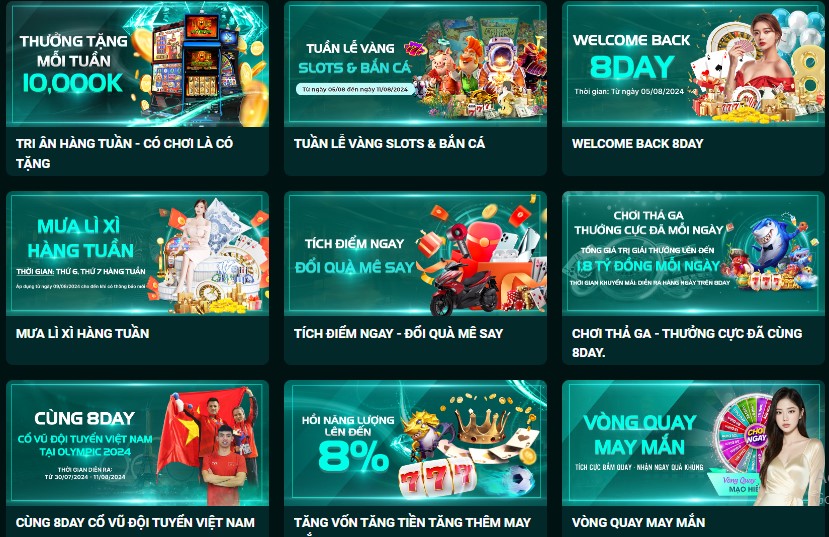 Tận hưởng kho game đồ sộ và đa dạng khi truy cập link vào 8day